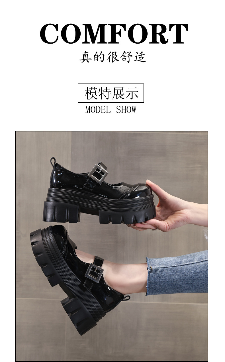 Giày lười nữ đế dày tăng chiều cao miệng nông — Màu be chi tiết 14