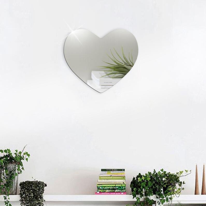 Heart 3D Creative Home Living Room Background Wall Decoration Acrylic Mirror Sticker_voghion.com