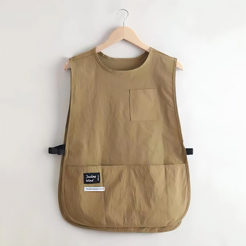 肩エプロン防水防油キッチン防汚通気飲食用作業服カスタムロゴ印字ウエストベスト|undefined