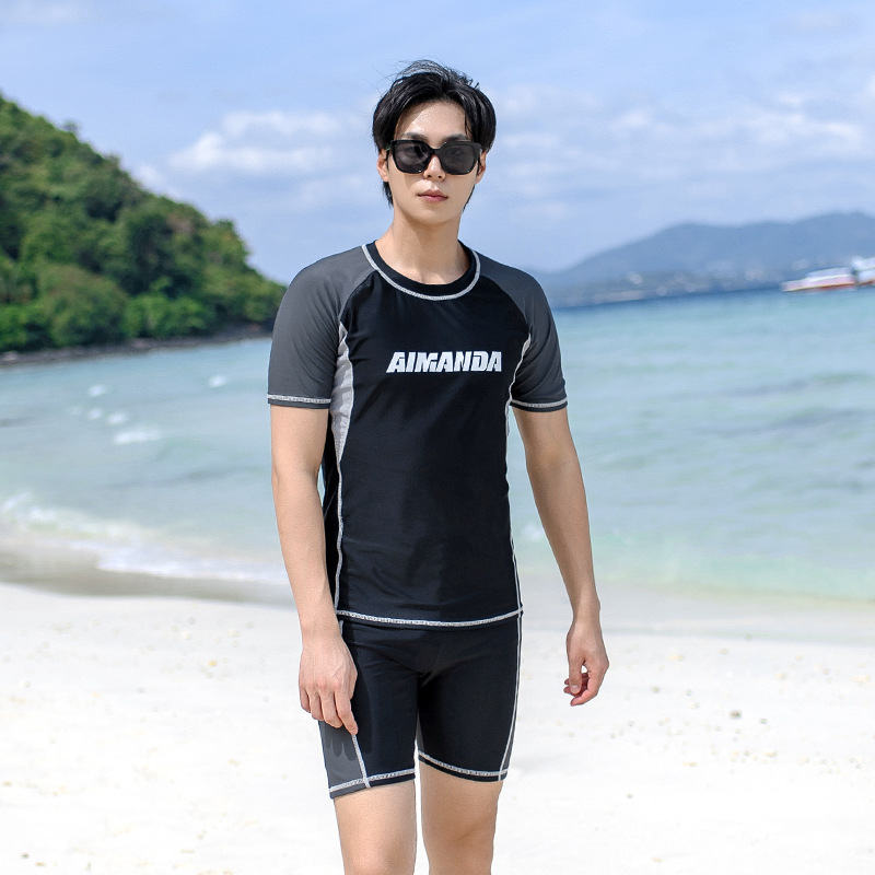 Regular Customer New Swimwear Men's Swimming Trunks Men's Swimwear Set Two-Piece Training Swimming Shorts Five-Point Swim Shorts Beach Shorts