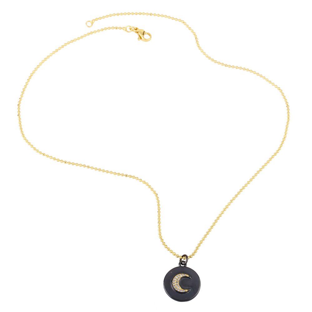 evil eye star moon geometric love zircon pendant necklace sweater chain