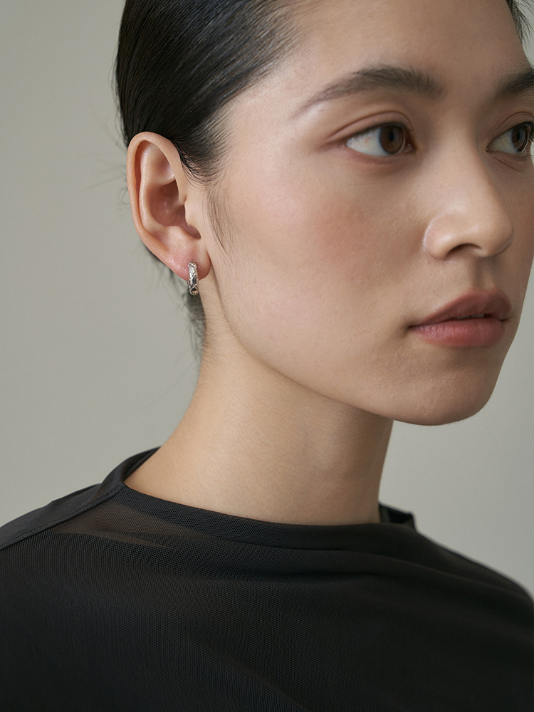 S925 Sterling Silver Diamond Pattern Earrings Women