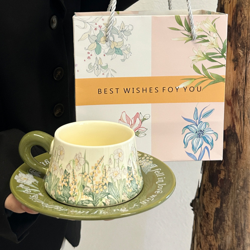 小清新风铃花陶瓷马克杯高颜值情侣对杯女生实用喝水杯子生日礼物|undefined