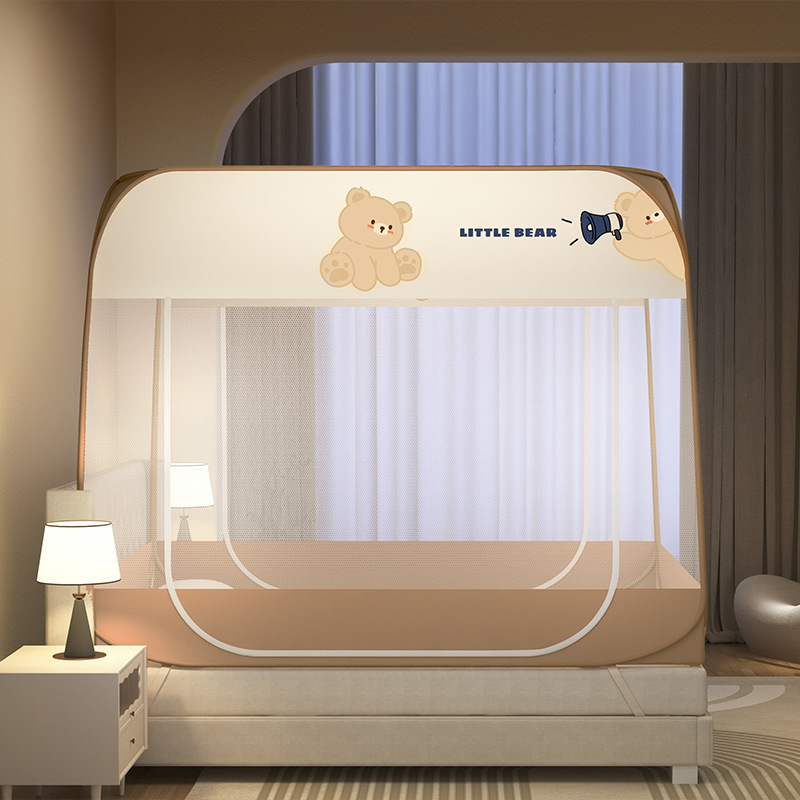 Summer installation-free dust-proof mosquito net fully surrounded by anti-fall baby encryption anti-mosquito summer double-door yurt gauze net