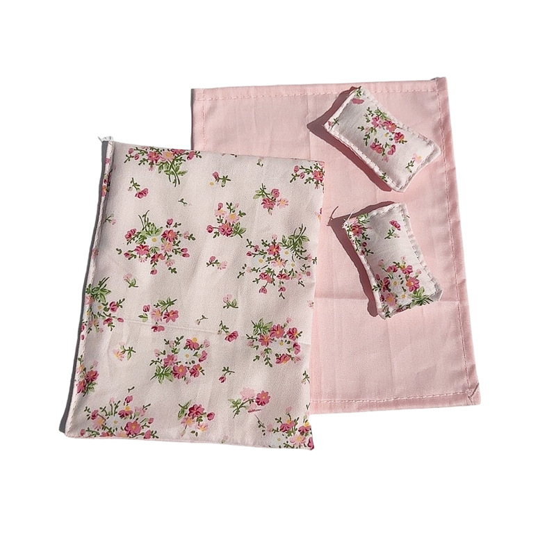 1:12 Dollhouse mini modelo ob11 dormitorio escena hecha a mano cama hoja edredón cubierta almohada