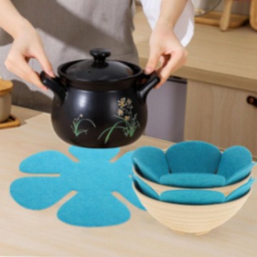批发创意简约毛毡锅垫碗垫多颜色餐桌装饰加厚防烫隔热防滑垫