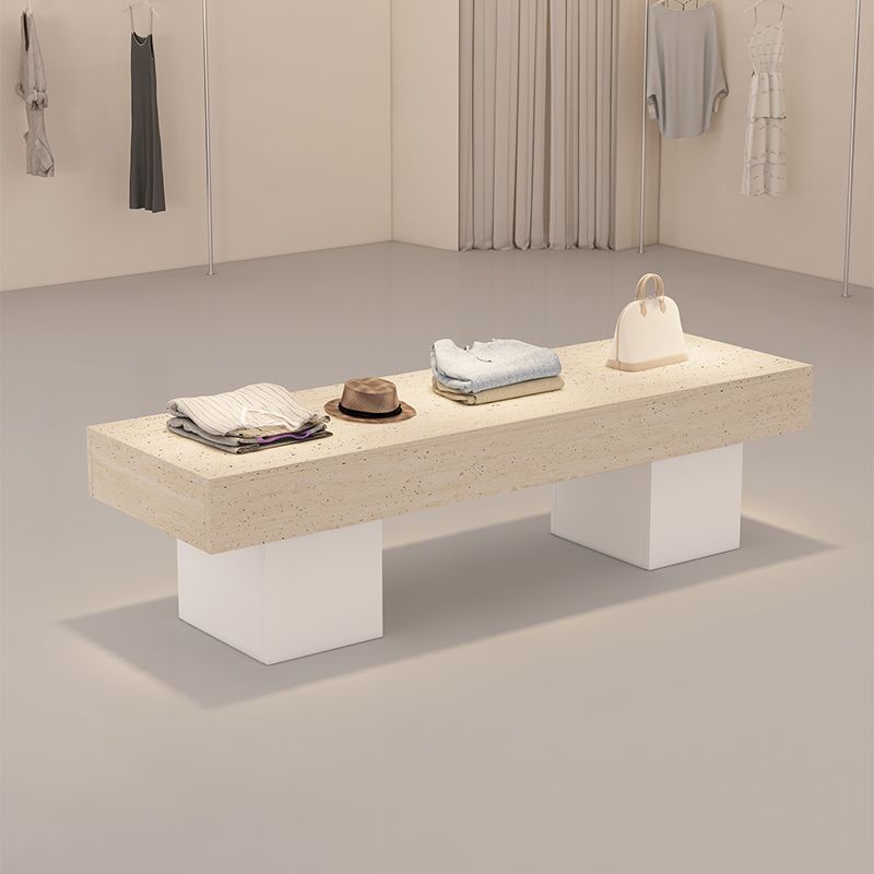 服装店中岛台展示台女装店铺中间流水简约现代摆放石纹鞋子陈列柜