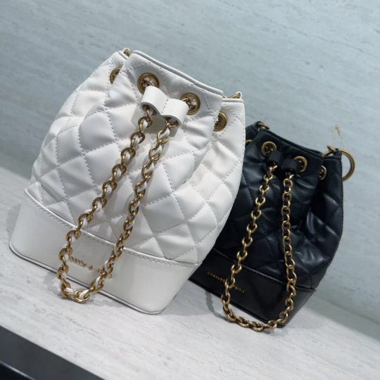 High-end Texture Backpack Women's Bag Rhombic Chain Crossbody Bag CK2-107015 Fashion Explosive Bucket Bag Women's Bag