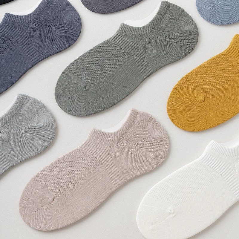 Colored cotton summer thin non-slip invisible socks