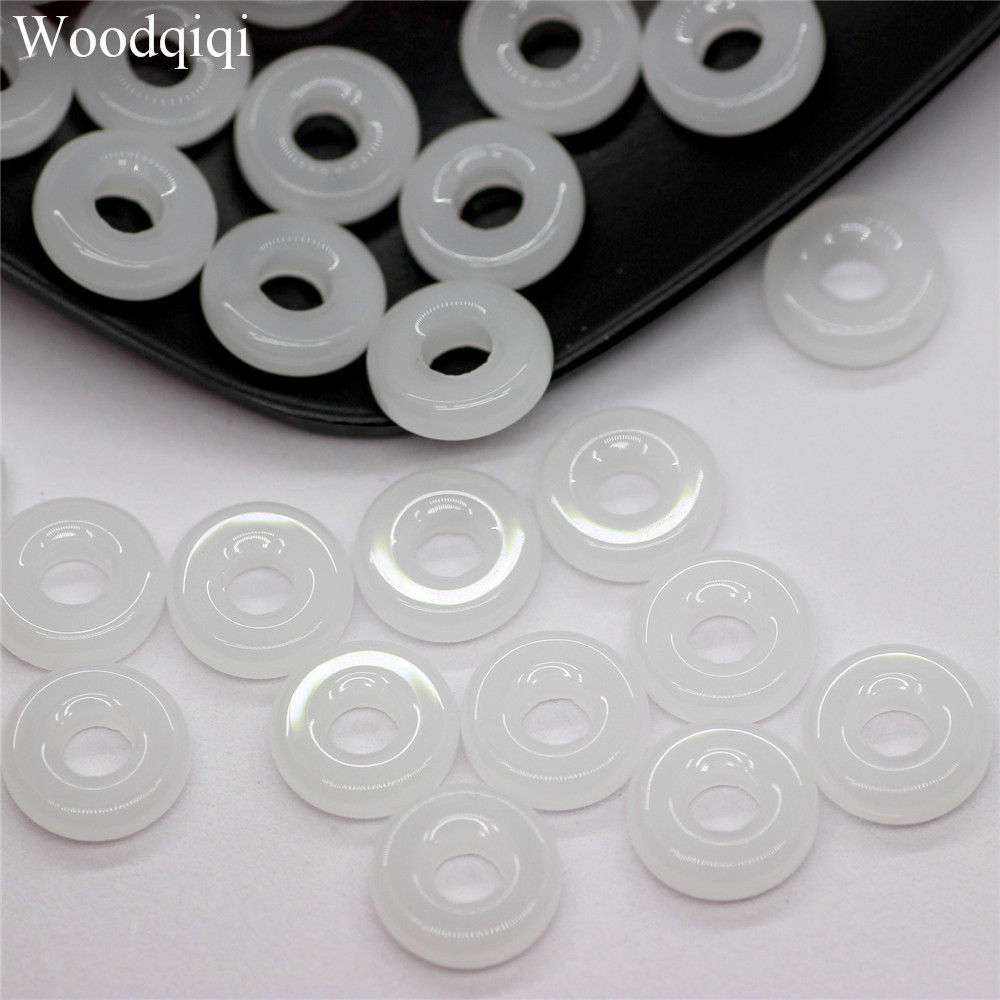 FD琉璃12.5MM大孔仿玉色平安扣吊坠吊绳配件小挂件材料文艺古风