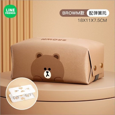 Brown Bear Car Tissue Box, High-End Decoration for the Car Interior, Creative and Cute Cartoon Armrest Box Tissue Holder (Car tissue box/set) - brown-model