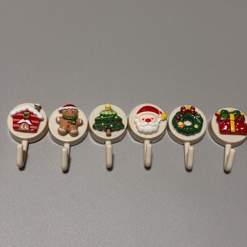 Christmas Series of Creative Hooks with Santa Claus Stickers for Gifts, Home Holiday Atmosphere Decoration, and Storage Christmas Series of Creative Hooks with Santa Claus Stickers for Gifts, Home Holiday Atmosphere Decoration, and Storage