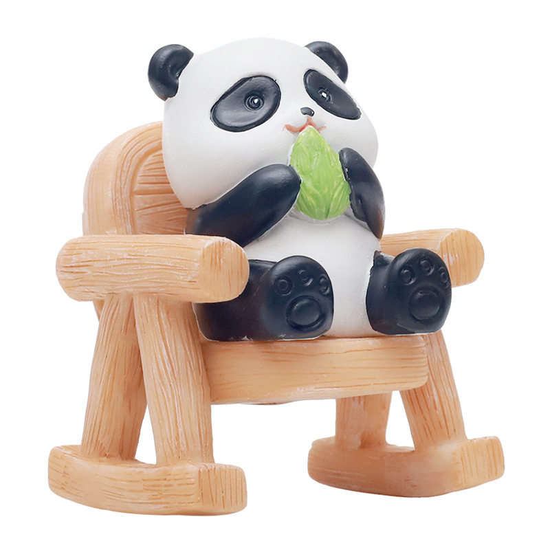 Lindo Panda reclinable resina pequeña Decoración Oficina de moda de escritorio decoración creativa regalo de descompresión