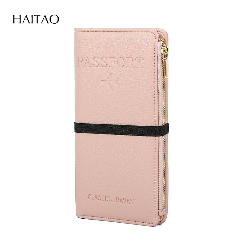 2025 nuevo paquete de pasaporte transfronterizo banda elástica cubierta de tarjeta de vacuna bolsa de identificación carpeta de pasaporte de viaje multifuncional