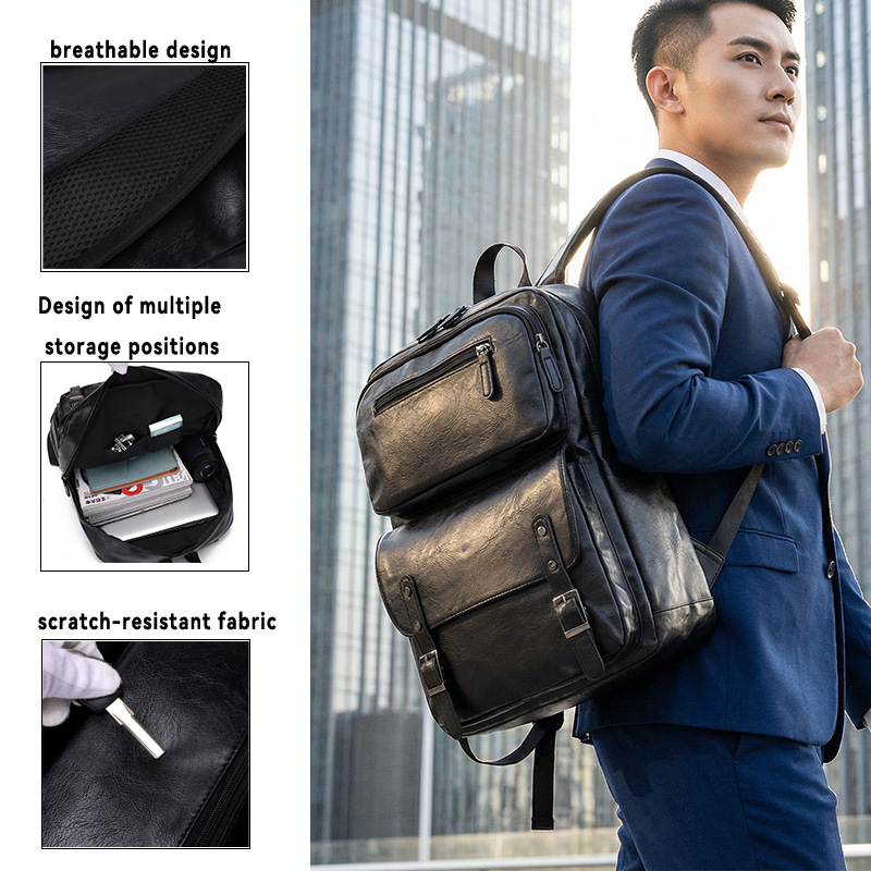 Business Travel Men's Laptop Bag, Fashionable New Style Backpack, Outdoor Leisure Backpack, Cross-Border 2026 Large