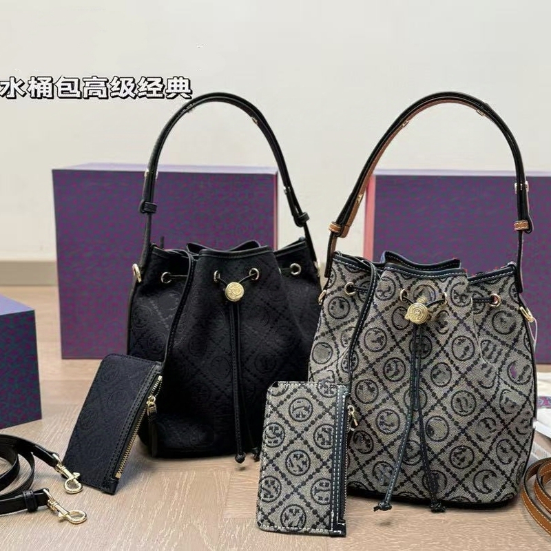 Factory Direct Cross-border Wholesale TB Women's Bag 2025 New Adjustable Old Flower Bucket Bag Fashion Shoulder Crossbody Bag Factory Direct Cross-border Wholesale TB Women's Bag 2025 New Adjustable Old Flower Bucket Bag Fashion Shoulder Crossbody Bag