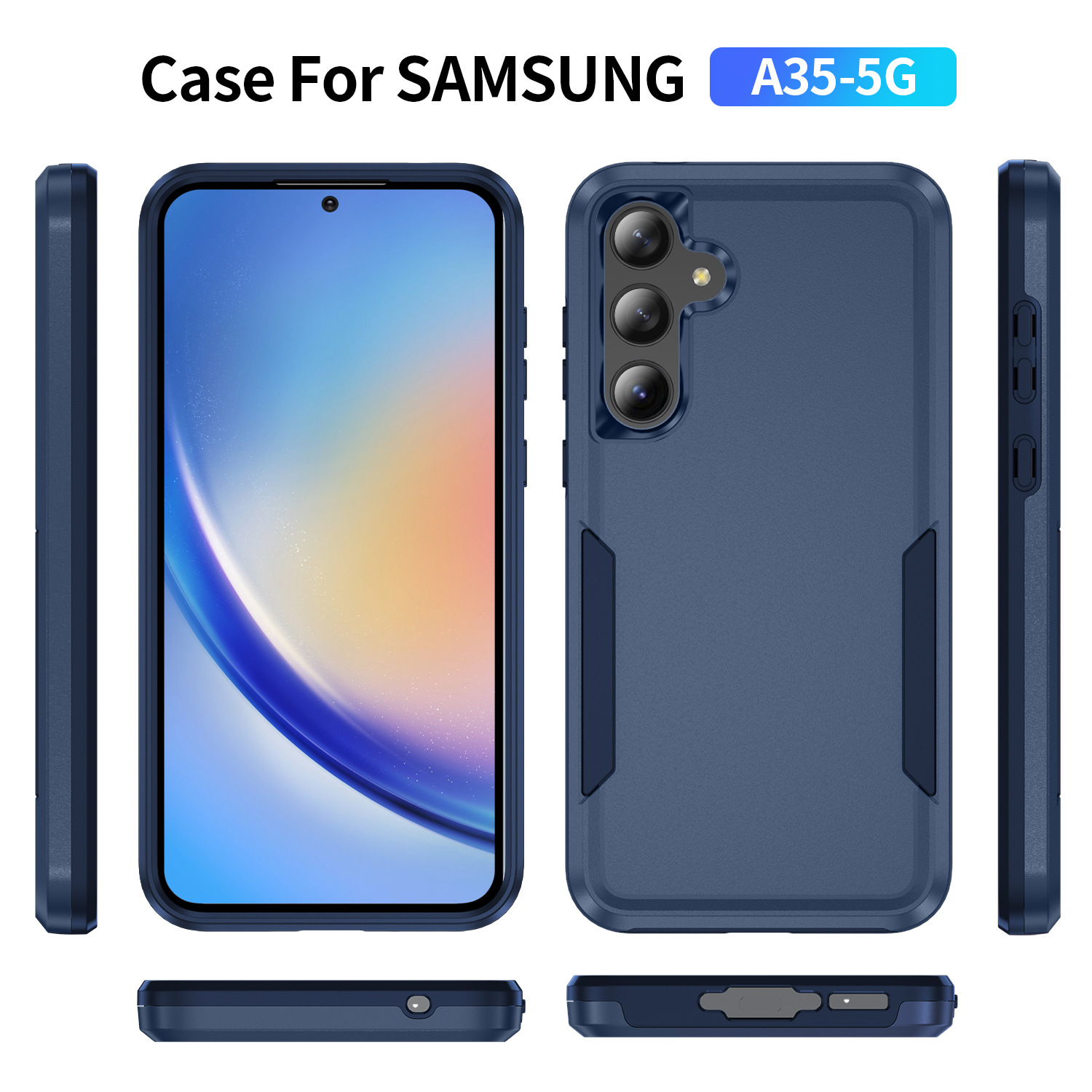 Matte Colour-blocking Protective Phone Case For Samsung S23 S24_voghion.com