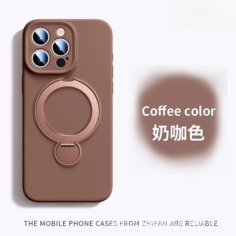 iPhone16PROMAX 液体シリコーン携帯電話ケース回転スタンドストラップ付き Apple 15 落下防止シースに適しています|undefined