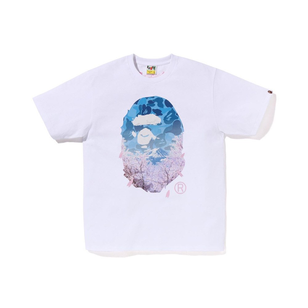 BAPE Sakura Photo Ape Head T-shirt White