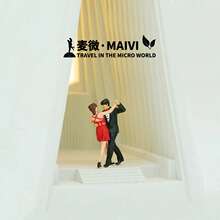 情侣交谊舞苔藓跳舞微缩微距场景模型1:87小夜灯小人道具