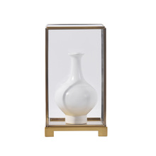 新中式陶瓷花瓶香炉玻璃罩摆件样板间隔断书房茶室家居软装饰品