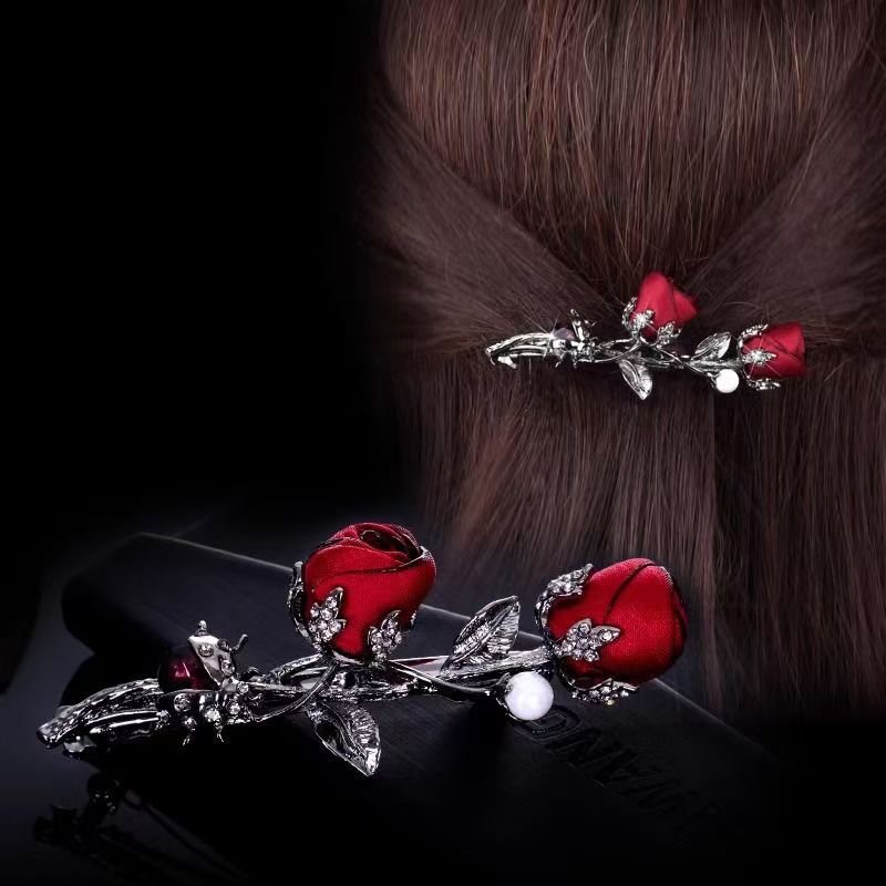 Fermaglio per capelli vintage con inserti di diamanti elegante_voghion.com
