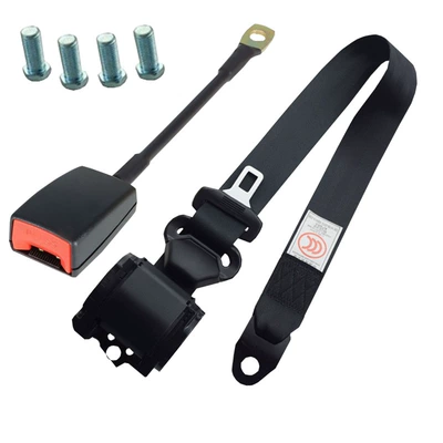 Belt, Front and Rear Safety | Car seat belt - plastic-coated-k3-retractor-30cm-steel-wire-base-4-blue-and-white-zinc-screws