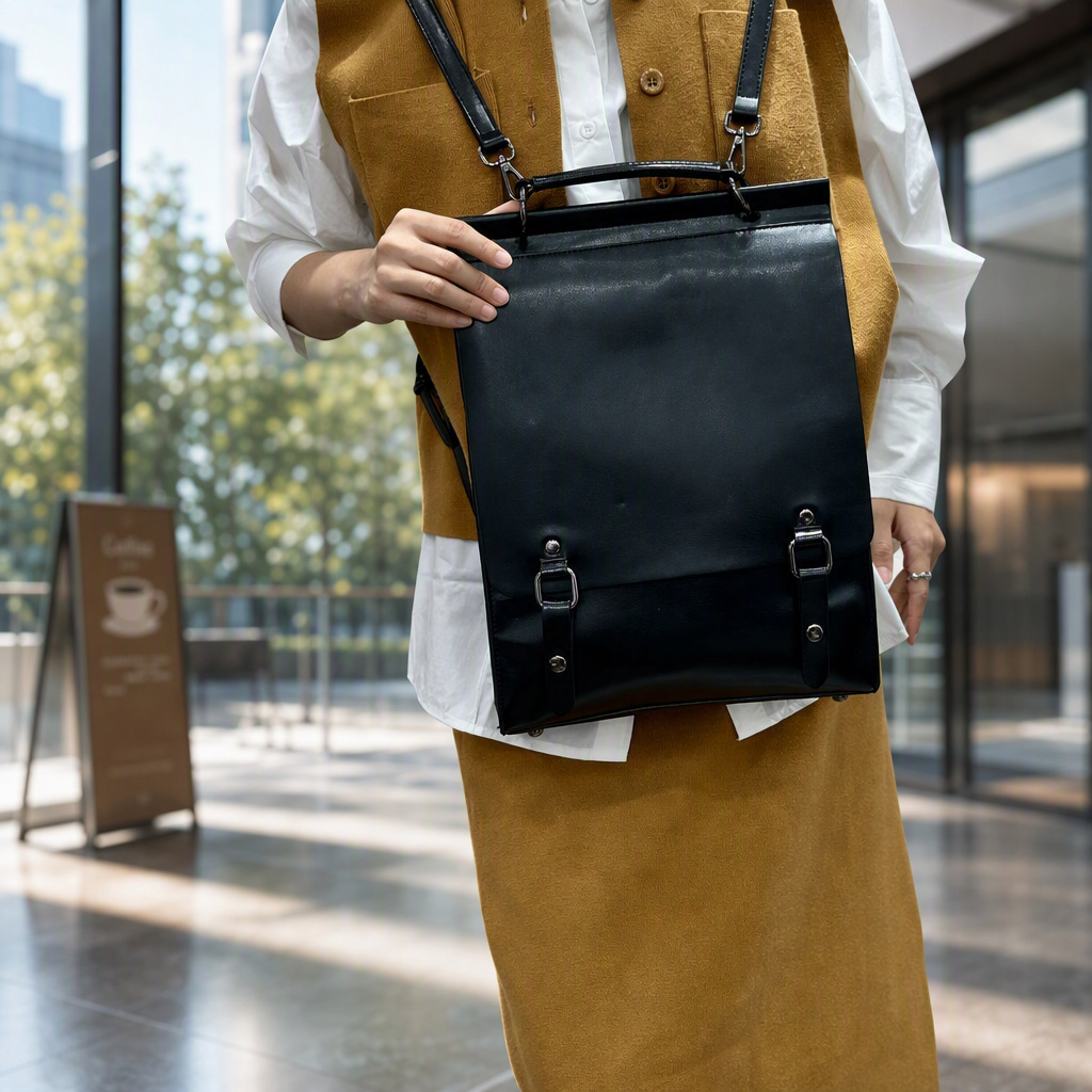 2026 Spring New Genuine Leather Backpack for Women, High-End Commuting Waterproof Crossbody Bag, Lightweight School Bag for College Students