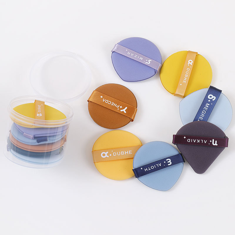 Beidou siete estrellas polvo cojín de aire no se pega polvo no come polvo gota de agua triángulo redondo polvo herramientas de maquillaje al por mayor