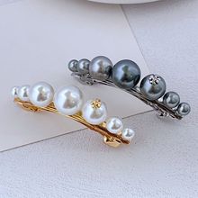 欧美时尚轻奢简约通勤镶嵌珍珠小众设计温柔风金属发夹