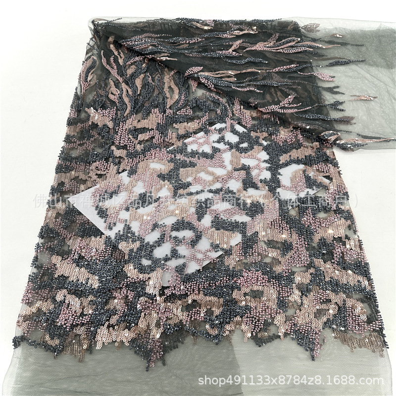 Multicolor tridimensional tela bordada comercio exterior transfronterizo Oriente Medio África vestido de novia cena vestido de tela