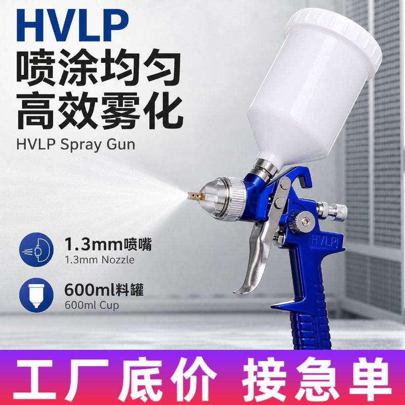 跨境批发H827气动喷漆枪汽车家具多功能600ml容量气动油漆喷枪