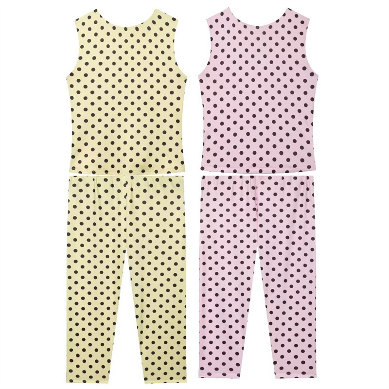 Foreign Trade 2026 New Style Women's Sleeveless Slim Fit Off-Shoulder T-Shirt 5644038 Polka Dot Capri Pants 5644 Foreign Trade 2026 New Style Women's Sleeveless Slim Fit Off-Shoulder T-Shirt 5644038 Polka Dot Capri Pants 5644