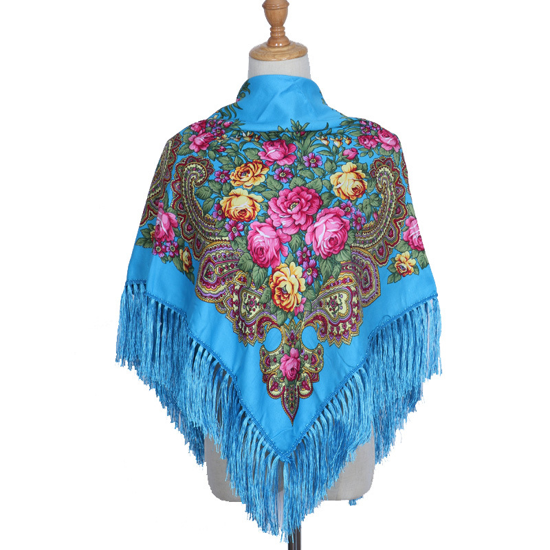 Winter Season Women's Gender Women's Retro Ethnic Style Flower Cotton Polyester Blend Printing Shawl