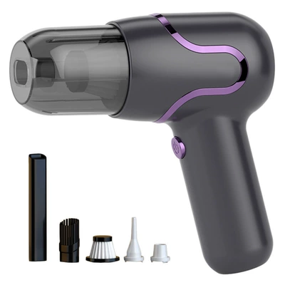 Carefully Selected Manufacturers of Car Vacuum Cleaners, Wireless Portable High-Suction Household Handheld Dust Removers, Small Mini Dust Blowers (Tozsoranlar) - 74v-rechargeable-english-packaging-xcq-86a-deluxe-version-black-and-purple-5-types-of-vacuum-heads