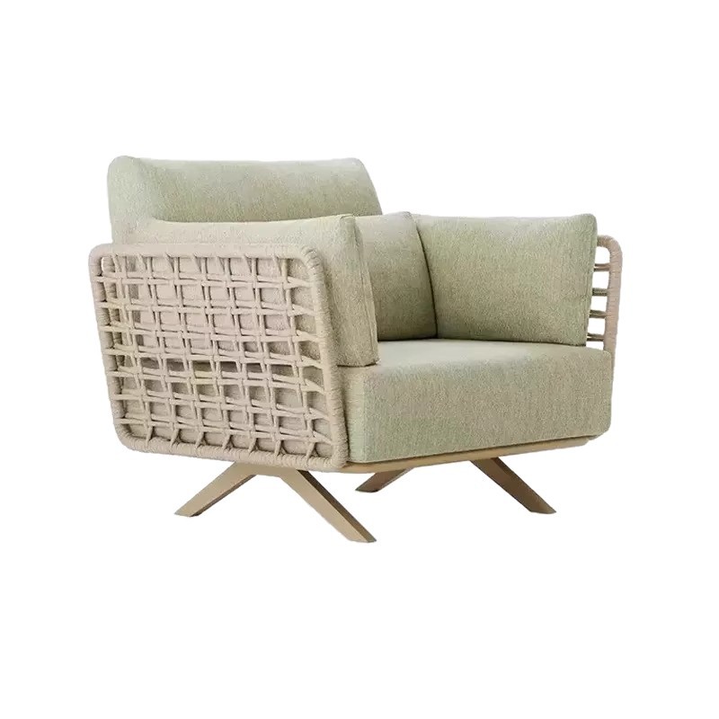 Sofá nórdico al aire libre, mesa de centro, patio al aire libre, jardín, impermeable, protector solar, cama de ratán, villa, muebles de ocio al aire libre