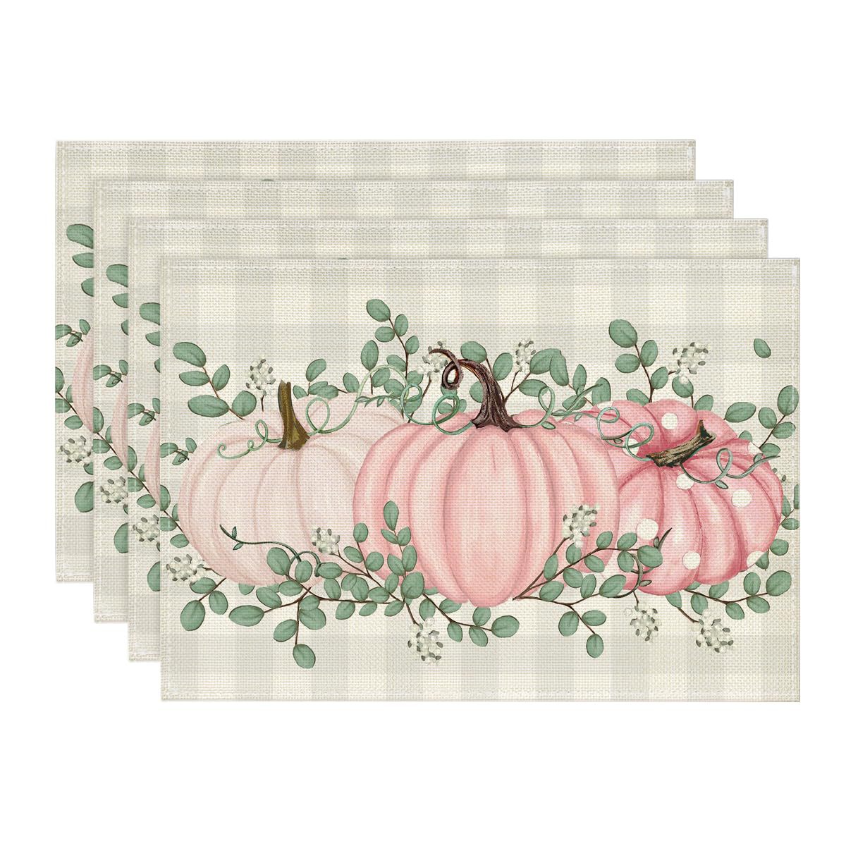 Calabaza placemat camino de mesa Wansheng Acción de Gracias otoño impreso Mesa Toalla de mesa estera lavada antideslizante aislamiento decoración de vacaciones