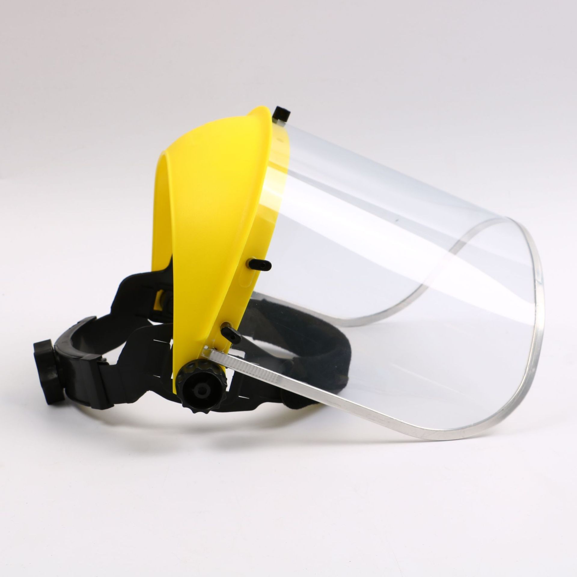 黄顶PVC面屏防尘防油溅油烟防护面具批发全脸部抗冲击防烫