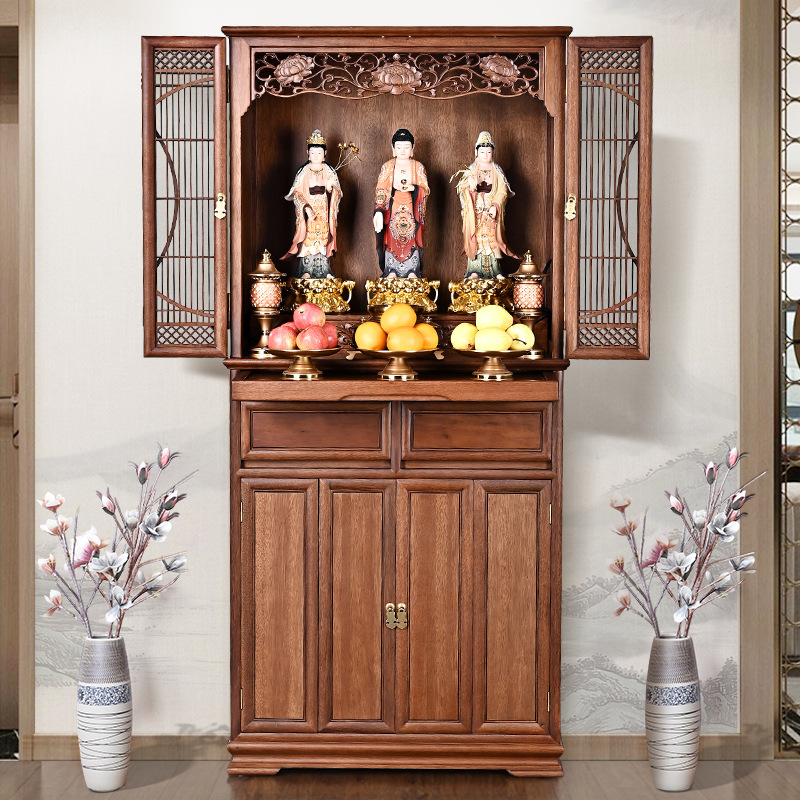 Solid wood Golden Rosewood Buddha shrine Buddha table shrine Buddha cabinet Buddha table home Chinese modern minimalist