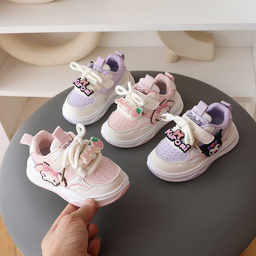 Spring and autumn new style girls 'sneaker girls' cute Kuromi single-layer shoes children's casual shoes, non-slip soft soles