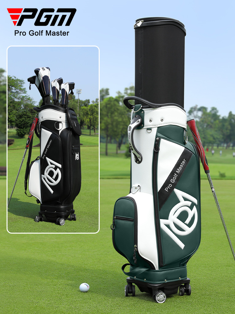 Túi đựng gậy golf PGM vỏ cứng có bánh xe kéo, cao 129 cm, chứa 13 gậy — QB157-màu trắng, QB157-Đen Trắng, QB157-Trắng xanh lục