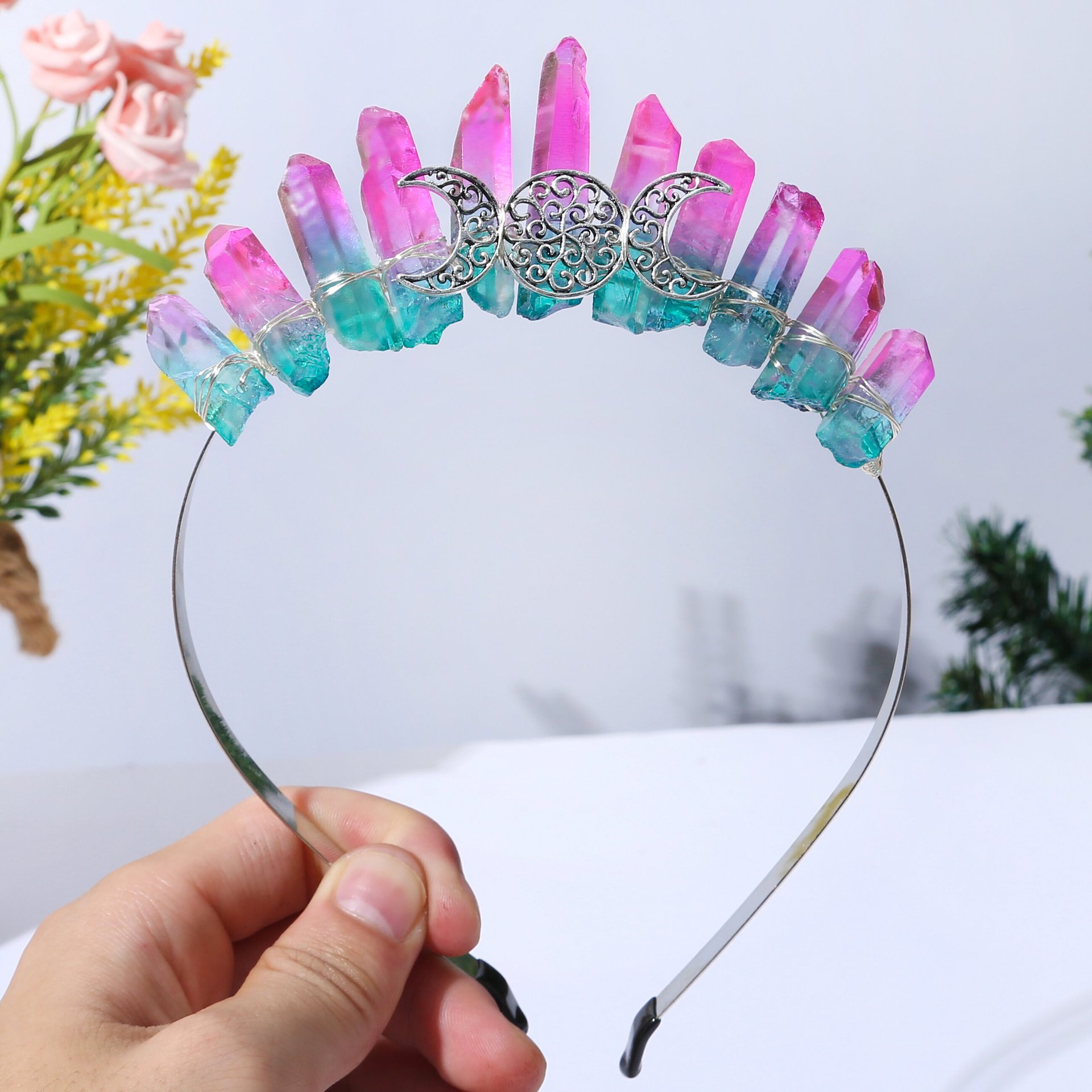 Casual Geometric Crystal Plating Hair Band display picture 3