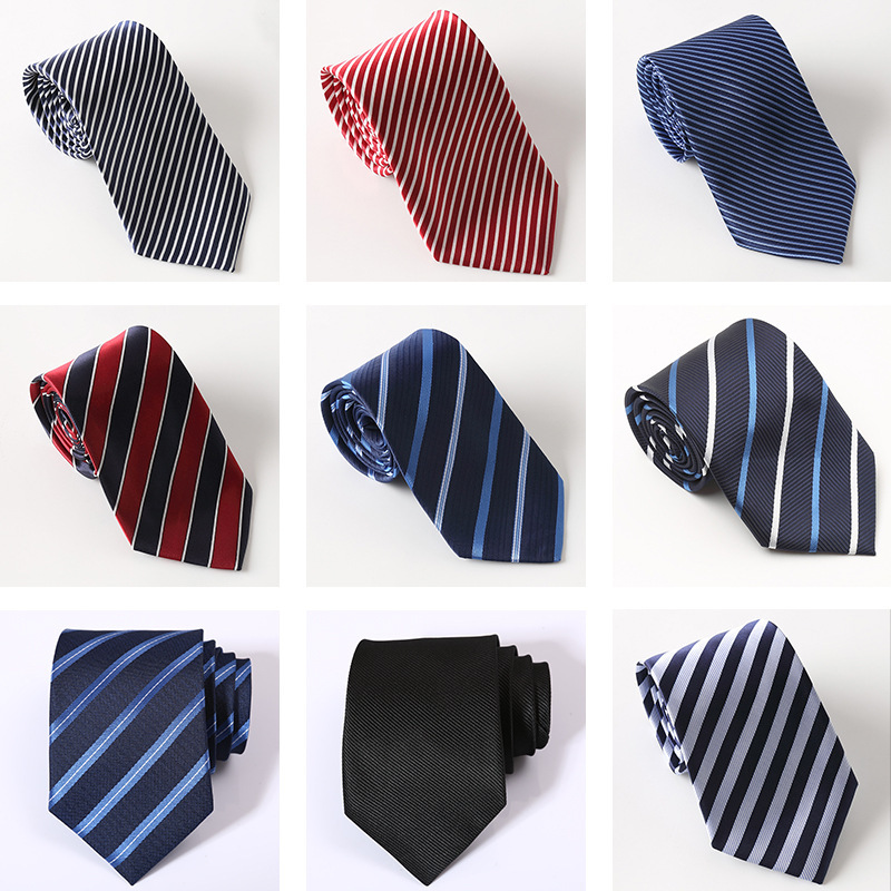 Kalen Korean Version 7cm No-Knot Tie Men's Business Professional Formal Striped Zipper Tie