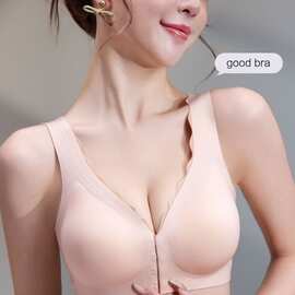 3258#前扣乳胶全固定杯文胸妈妈阿姨哺乳冰丝内衣包邮批发
