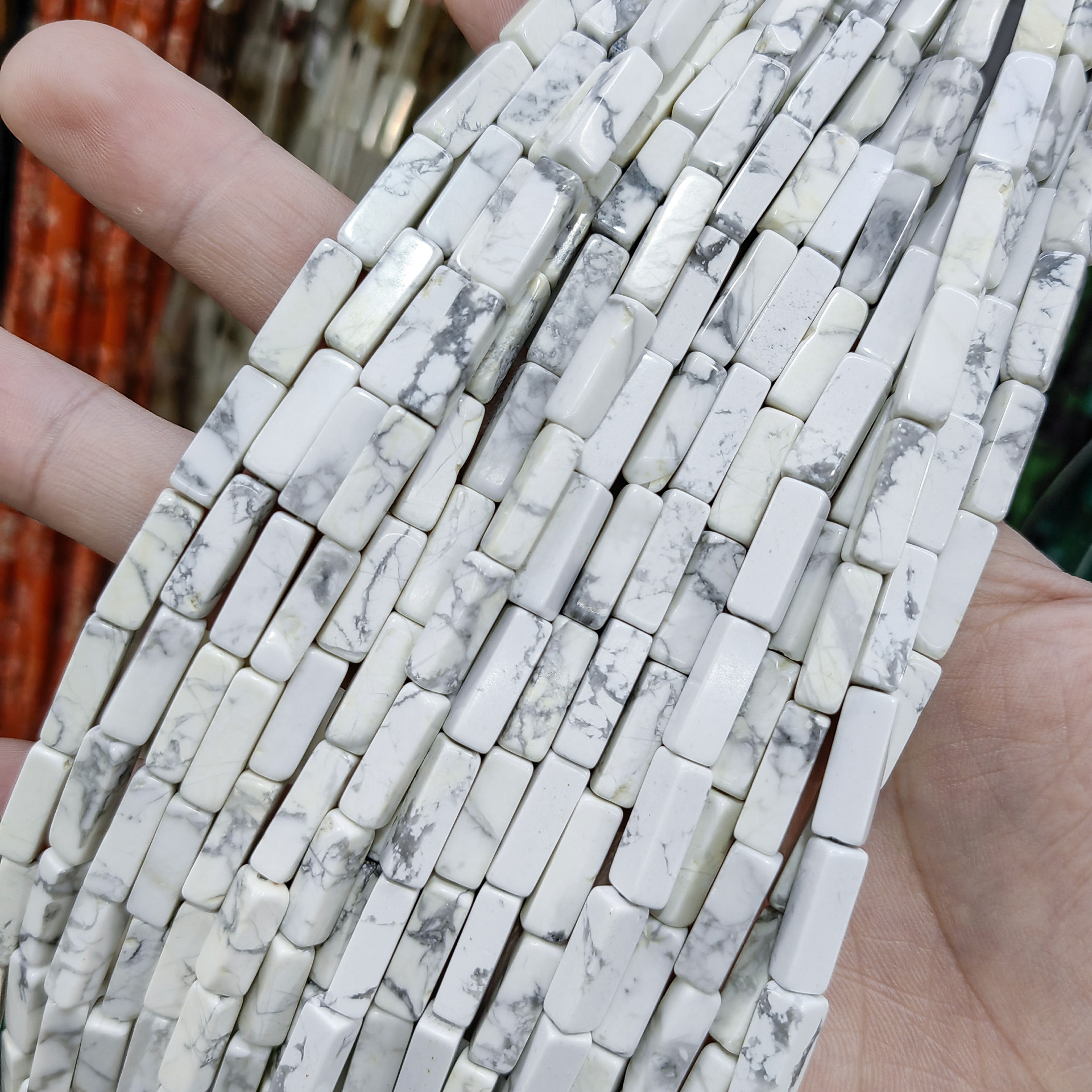 Venta caliente transfronteriza Piedra Natural cristal natural 4*13mm de largo cuadrado forma suelta cuentas semiacabados accesorios de la joyería de bricolaje image 11