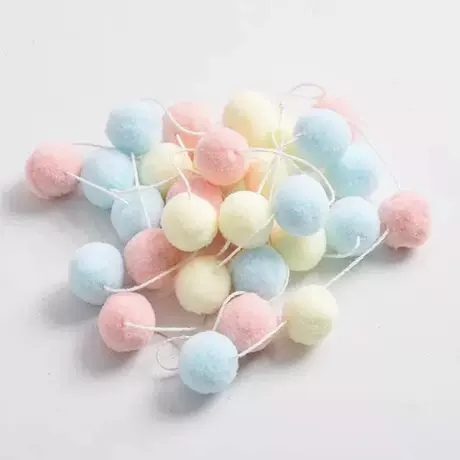 Hair ball string: Pink blue light yellow