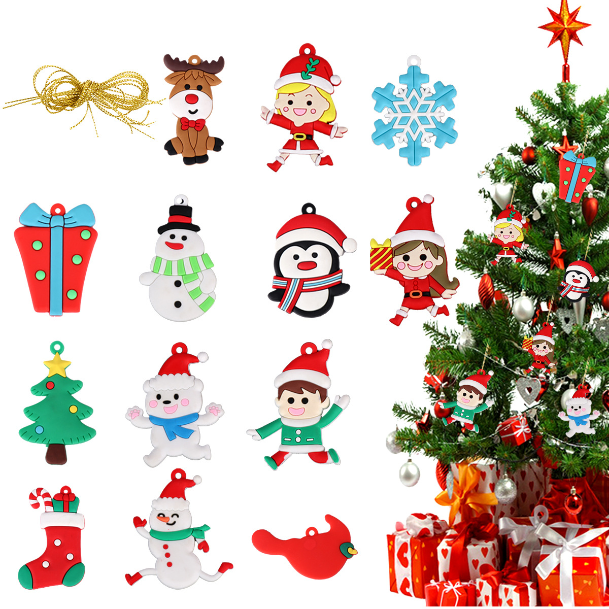 Cruz-frontera de la venta caliente clásico de Navidad de jengibre hombre colgante de Navidad adornos de árbol de Navidad adornos colgantes en stock al por mayor