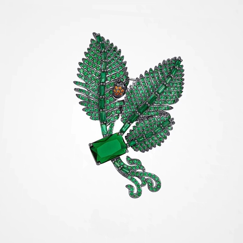 Kolumbianische Smaragdblatt-Schmetterlingsbrosche_voghion.com