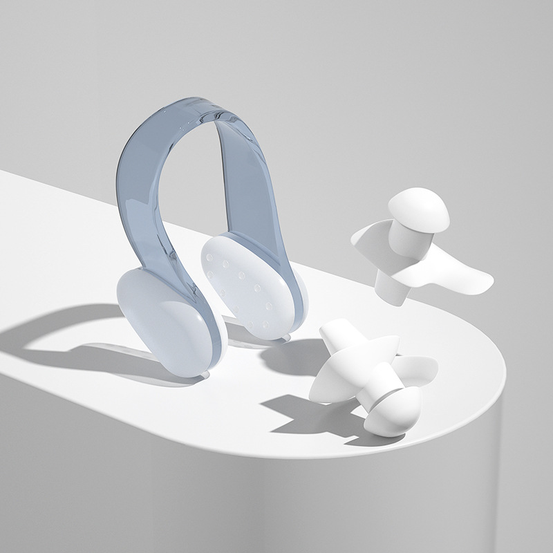 Nose clip, white earplugs
