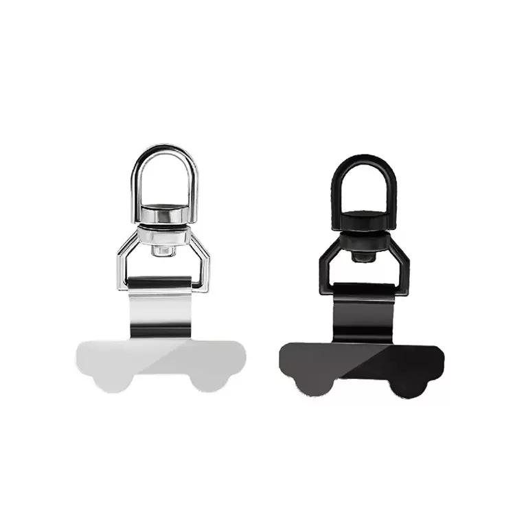 不锈钢手机挂绳垫片背夹360度旋转金属夹片手机静音口充电口挂片